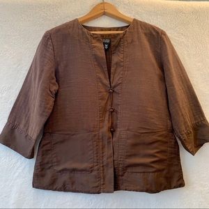4/$25 Eileen Fisher silk mix Chinese style jacket